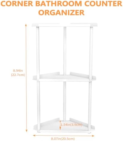 FLE Corner Bathroom Counter Organizer, Bathroom Organizer Countertop White