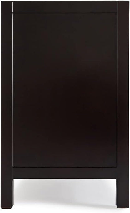 ARIEL Cambridge 36-inch Bathroom Vanity Base Cabinet,Solid Wood, 2 Soft Closing Doors, 5 Dovetail Drawers, Espresso