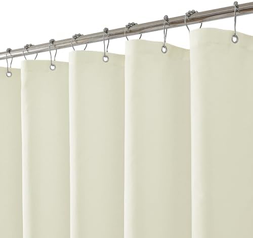 eachope Long Waterproof Fabric Shower Curtain Liner,72x78 Inch Cream