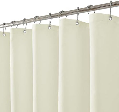 eachope Long Waterproof Fabric Shower Curtain Liner,72x78 Inch Cream