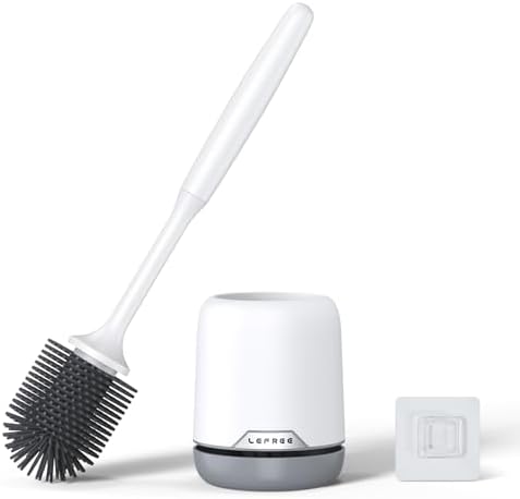 Lefree Silicone Toilet Brush and Holder Set - Bathroom Brush