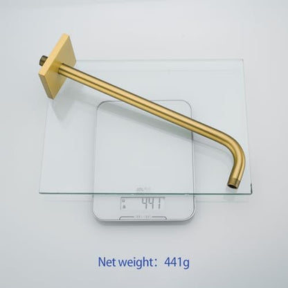 16 Inch Shower Head Extension Arm Wall Mounted Rainfall Extend Pipe Tube Stainless Steel Bathroom Accessories Champagne Bronze,SW-91018-16CB-SQ.