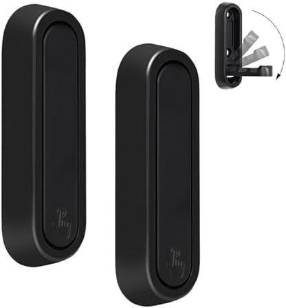 Dntorx Folding Wall Hooks, 2 Pcs Foldable Black Coat Hooks Heavy Duty Foldable Hook Bathroom Towel Hooks Robe Hooks Wall Mounted for Hanging Coat Towels Clothes Hat Bags Keys