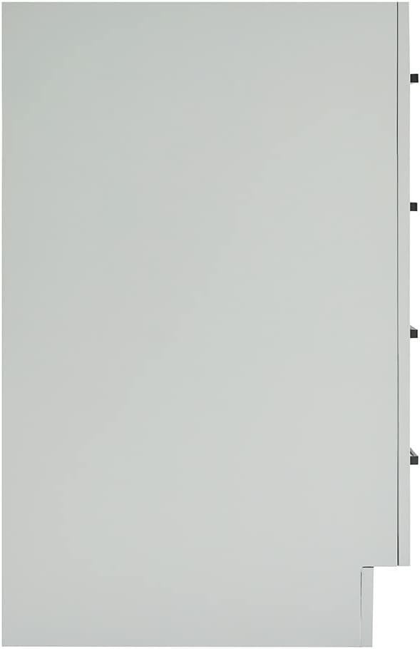 ARIEL Hepburn 36-inch Bathroom Vanity Base Cabinet,Solid Wood, 2 Soft Closing Doors, 5 Dovetail Drawers, Grey