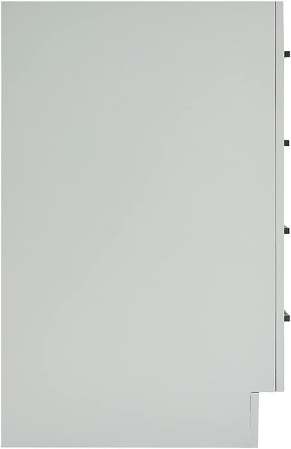 ARIEL Hepburn 36-inch Bathroom Vanity Base Cabinet,Solid Wood, 2 Soft Closing Doors, 5 Dovetail Drawers, Grey