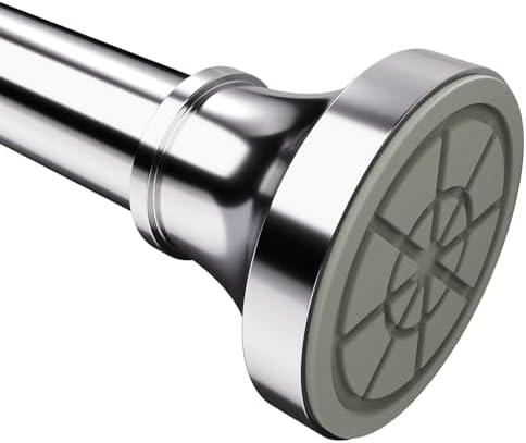 STARLATTA Shower Curtain Rod, 31-80 Inches Adjustable Tension Rod, 1-Inch Diameter Heavy Duty Rustproof Stainless Steel, No-Drill Spring Rod for Bathroom, Kitchen and Closet, Silver