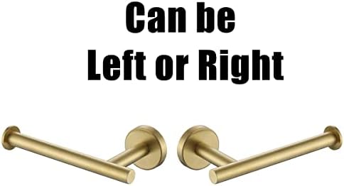 JQK Gold Toilet Paper Holder, 5 Inch Tissue Paper Dispenser, 304 Stainless Steel Thick 0.8mm Wall Mount, Brushed Brass, 2 Pack, TPH120-BG-P2