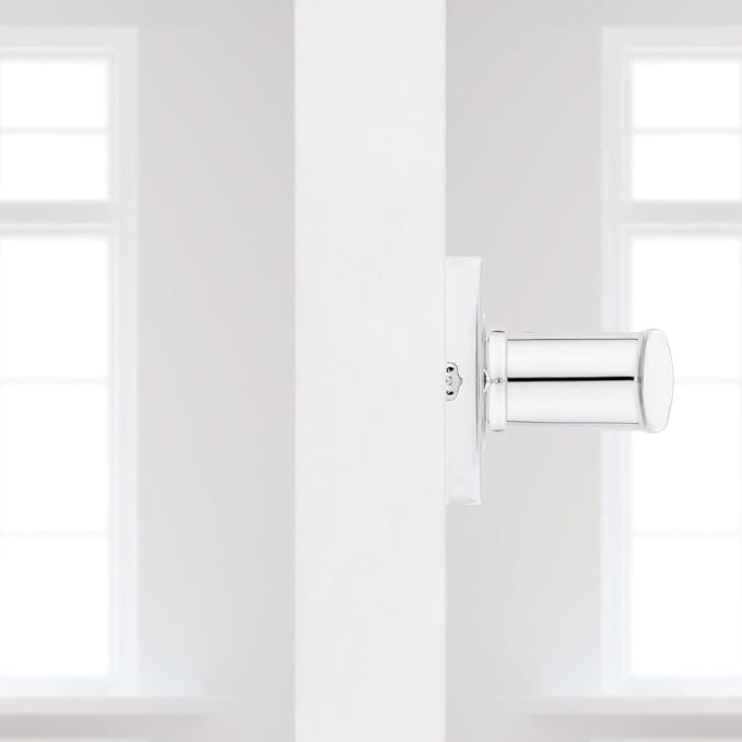 Kwikset Breton Dummy Door Handle, Single Sided Lever for Closets, French Double Doors, and Pantry, Polished Chrome Non-Turning Reversible Interior Push/Pull Lever