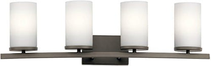 Kichler Crosby 31" 4 Light Vanity Light Satin Etched Cased Opal Olde Bronze®