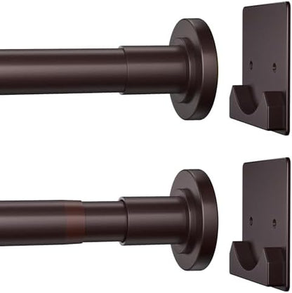 CorkLatta Matte Bronze Shower Curtain Rod,1 Inch Diameter Stainless Steel Adjustable Spring Tension Rods 32 to 68",with Holders,Anti-Slip,Curtain Rods No Drilling(1 Pack)