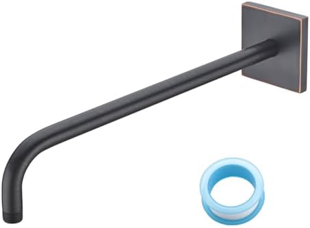 16 Inch Oil rubbed bronze Finish Shower Arm, Extra Extension Arm with Flange, Stainless Steel Wall-Mounted Showerhead Extender Pipe,SW-91018-16BN-SQ.