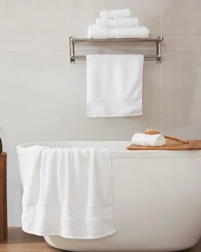 COZYART Luxury Bath Towel Set 3 PCS, White 100% Turkish Cotton 650 GSM
