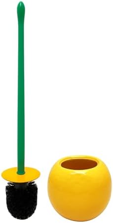 Deep & Sturdy Toilet Bowl Brush with Holder - Orange Bowl Brush - Durable Scrubbing - Toilet Cleaners - Household Essentials - Bathroom Cleaner - Cleaning Supplies - Household Supplies
