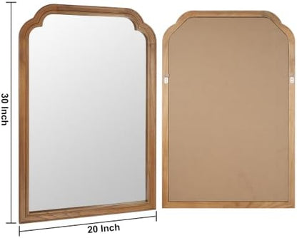 Wood Framed Bathroom Mirror for Wall 30"x20" Rustic Decorative Mirror
