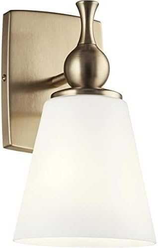 Kichler, Cosabella 6 Inch 1 Light Wall Sconce with Satin Etched Cased Opal Shade in Champagne Bronze, 55090