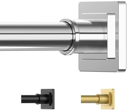 UIOSANRT Stainless Silver Shower Curtain Rod 31-68 Inches Non-Slip Shower Rod Tension Mounted No Drill Shower Curtain Rods Spring Tension Rod Adjustable Tension Curtain Rod for Windows Bathroom