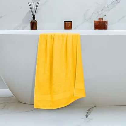 Belizzi Home 4 Pack Bath Towel Set 27x54, 100% Ring Spun Cotton, Ultra Soft Highly Absorbent Machine Washable Hotel Spa Quality Bath Towels for Bathroom, 4 Bath Towels - Yellow
