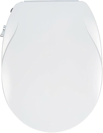 Non-Electric Bidet Toilet Seat, Round Fit with Quiet-Close Lid, Dual Nozzles for Rear & Feminine Wash, Easy DIY Installation