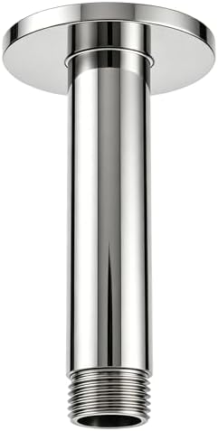Straight Shower Arm with Flange, 6 Inch, Chrome