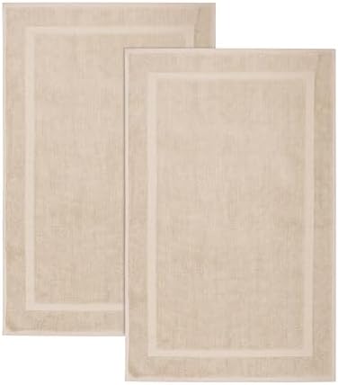 COTTON CRAFT Bath Mats - 2 Pack Step Out Tub Shower Floor Mat -21x30- Linen