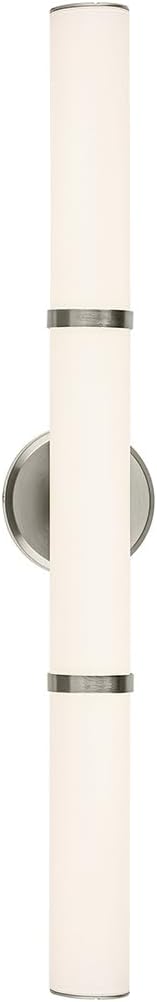 Kichler Rosh 32" LED Large Bath Bar with White Glass in Brushed Nickel, Modern Minimalist, for Vanity, Fireplace, Buffet, Hallway, Vanity Mirror, (32" W x 5" H), 55189NILED