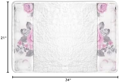Zahari Home Michelle Bathroom Rug Luxury Bath Rug Washable Beautiful Shower Mat Unique Design Stylish Non Slip Shower Mat Floral Rug Bath Shower Tub Decor