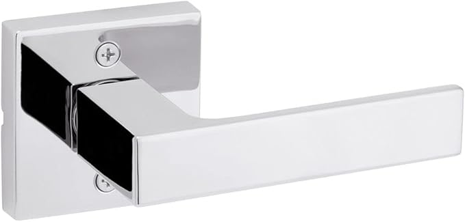 Kwikset Singapore Interior Passage Door Handle, Lever For Closet and Hallway Doors, Reversible Non-Locking Handle Lever, Polished Chrome