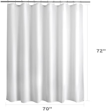 Titanker Waterproof Fabric Shower Curtain Liner Washable, Cloth Shower Liner with Magnets, White Shower Liner Soft Fabric, Lightweight Shower Curtain Liner, 70x72 Inches (Pack of 3)