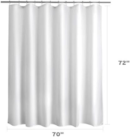 Titanker Waterproof Fabric Shower Curtain Liner Washable, Cloth Shower Liner with Magnets, White Shower Liner Soft Fabric, Lightweight Shower Curtain Liner, 70x72 Inches (Pack of 3)