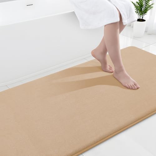 Smiry Memory Foam Bath Mat 70x24, Extra Soft and Absorbent Bathroom Rugs