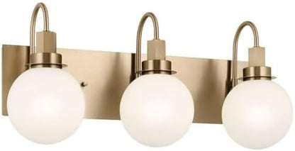 Kichler Hex Vanity Light, 22.75 Inch 3-Light Modern Vanity Light in Champagne Bronze with Opal Glass Shades for Bathroom and Powder Room, (22.75" L x 7.5" W x 10.25" H), 55151CPZ
