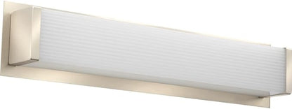 Lithonia Lighting 24-Inch LED Vanity Light with Warm White Color Temperature, Traditional Square Bathroom Vanity Wall Light Fixture for Over The Mirror, Brushed Nickel