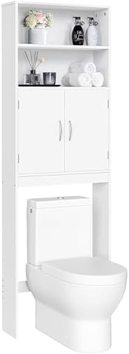 Yaheetech 77'' H Over the Toilet Storage Cabinet, Bathroom Organizer, White