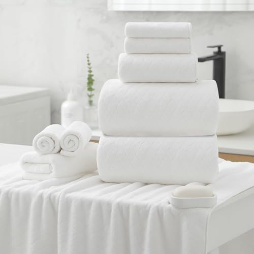 Hailea 2 Piece White Hand Towels Set 16x31 Inches,Soft Microfibers Bathroom Towel Set 2 Pack,Highly Absorbent Quick Dry Luxury Towel Hotel Spa Gym Hand Towel Collection for Bathroom
