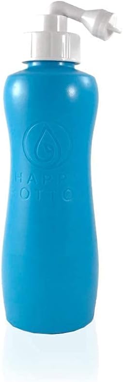 Happy Bottom Portable Bidet | Leak Free Handheld Travel Bidet and Peri Bottle with Angled Nozzle Sprayer | 400 ml Capacity | with Travel Bag