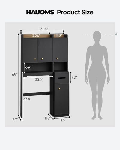 7-Tier Over Toilet Storage Cabinet, 2-in-1, Separable Bathroom Storage
