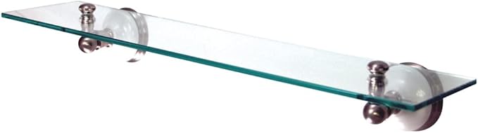 Kingston Brass BA1119SN Victorian Cosmetic Glass Shelf, Brushed Nickel