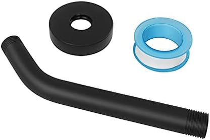 NearMoon Shower Arm with Flange, Made of 304 Stainless Steel Shower Extension Extender Pipe, Wall-Mounted for Fixed Bathroom Showerhead, Never Rust (8 Inch, Matte Black)