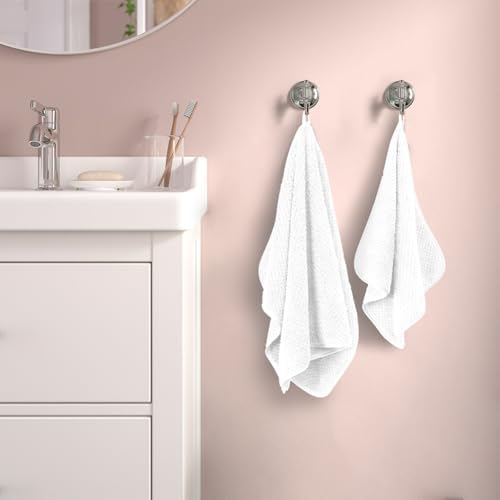 Soft Bath Towel Set of 4, Extra Large Microfiber Towels 35x70 in, Bath Towel Hand Towel Hair Towel Washcloths Set, Quick Dry, Highly Absorbent, for Bathroom Shower Pool Hotel Beach (White, 4 Piece)