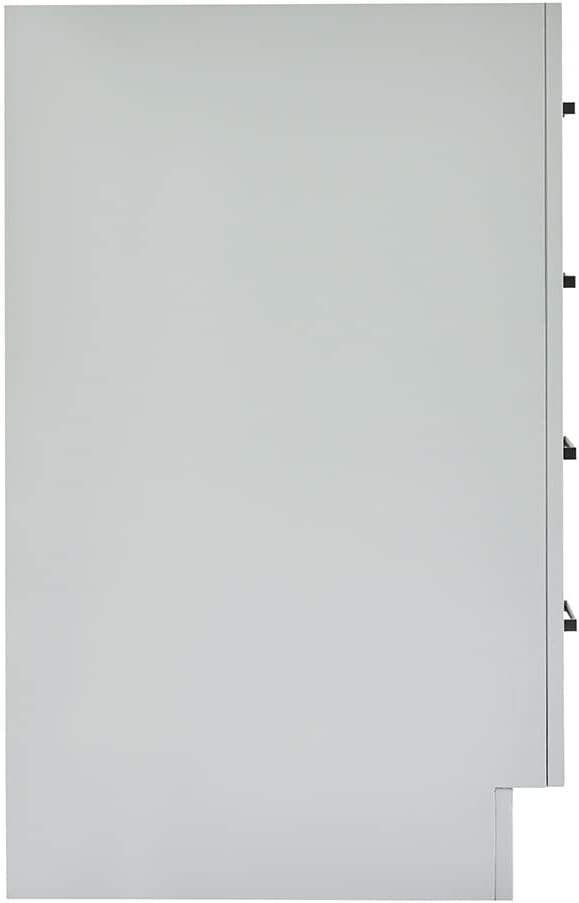 ARIEL Hepburn 42-inch Bathroom Vanity Base Cabinet,Solid Wood, 2 Soft Closing Doors, 5 Dovetail Drawers, Grey