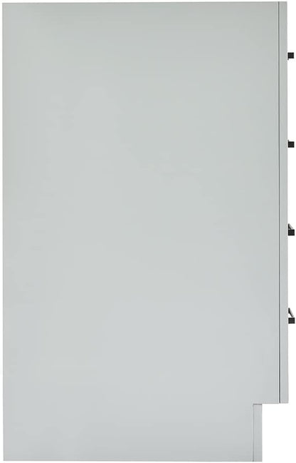 ARIEL Hepburn 42-inch Bathroom Vanity Base Cabinet,Solid Wood, 2 Soft Closing Doors, 5 Dovetail Drawers, Grey