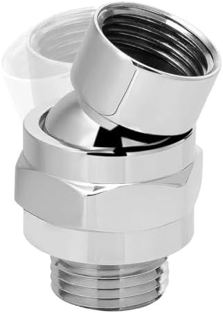 Shower Head Swivel Adapter, Adjustable Pivot Ball To Adjust Showerhead Angle, Universal All Metal Shower Arm Extension Connector, Showering Components(COLOR:silver)