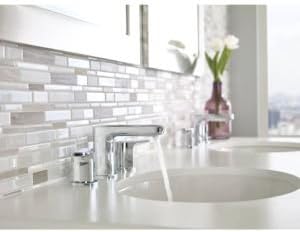 Moen T6920BN Rizon Two-Handle Widespread Bathroom Faucet without valve, Brushed Nickel