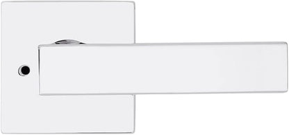 Kwikset Singapore Interior Privacy Door Handle with Lock, Door Lever For Bathroom and Bedroom, Polished Chrome Reversible Keyless Turn Lock