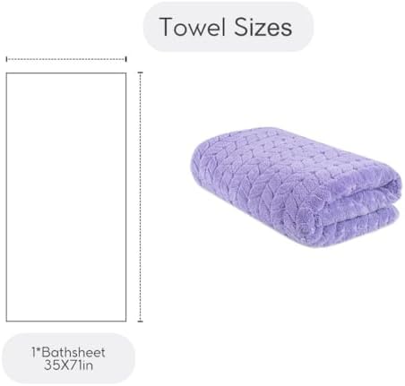BAGNO MILANO Turkish Cotton Bath Towels, Hand Towels - Soft Plush Jacquard Collection Luxury Towels Set (Lilac, Bath Sheet 35x70)