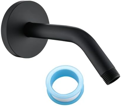Wall Mounted Shower Arm Extension Head Holder Stainless Steel for Elbow Bathroom Accessories Pipe Bath Tube Matte Black,SW-RD91018-6MB.