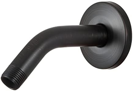OFFO Shower Arm with Flange, 6 in Oil Rubbed Bronze Wall Mount Replacement Angle Shower Head Arm Wall-Mounted For Fixed Shower Head & Handheld Showerhead