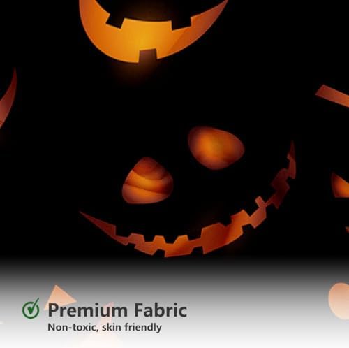 MEHOFOND Halloween Evil Smile Shower Curtain Weird Pumpkin Bath Curtain