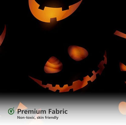 MEHOFOND Halloween Evil Smile Shower Curtain Weird Pumpkin Bath Curtain