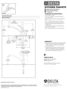 Delta Foundations Chrome Kitchen Faucet, Contemporary 3 Hole Kitchen Sink Faucet, Single Handle, Chrome B1310LF